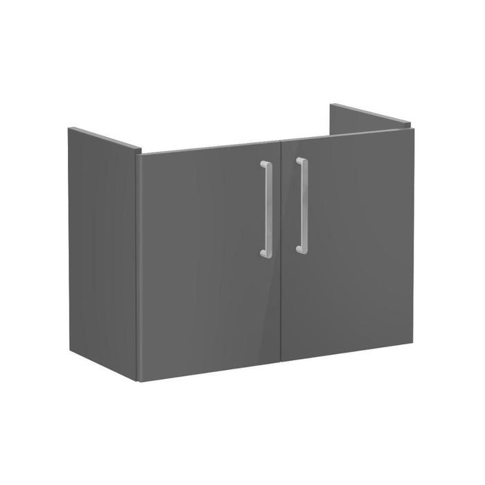 VitrA Root Flat 80cm 2 Door Wall Hung Slim Washbasin Unit - Unbeatable Bathrooms