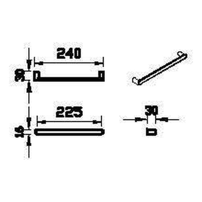 VitrA Root Flat Bar Handle - Unbeatable Bathrooms
