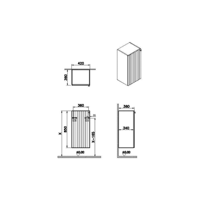 VitrA Root Groove 40cm 1 Door Lower/Base Unit - Unbeatable Bathrooms