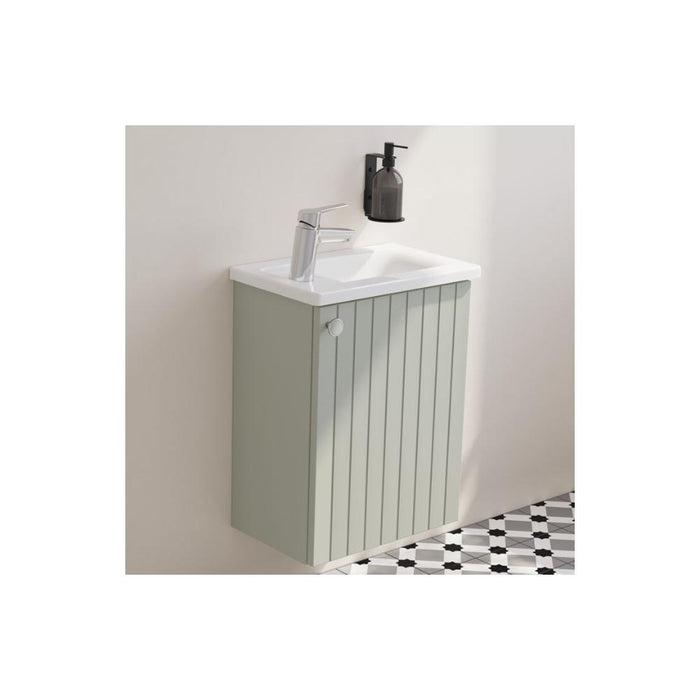 VitrA Root Groove 40cm 1 Door Wall Hung Slim Washbasin Unit - Unbeatable Bathrooms