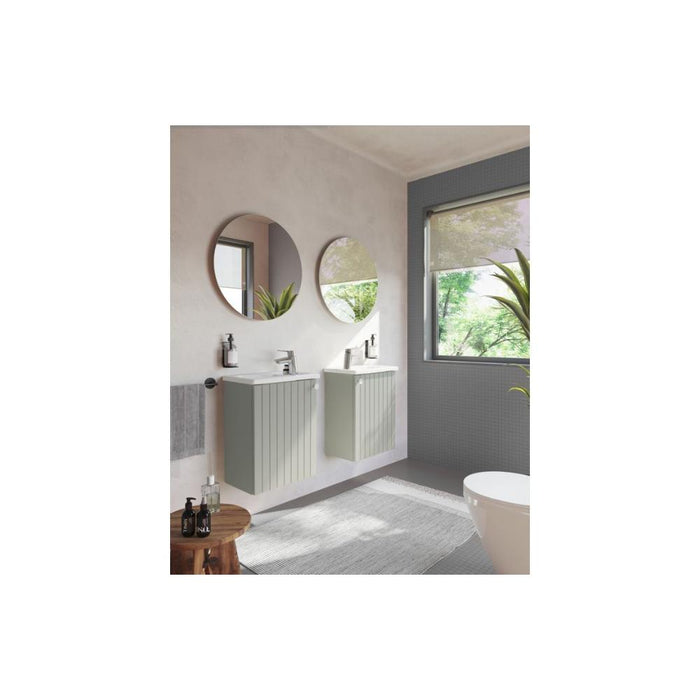 VitrA Root Groove 40cm 1 Door Wall Hung Slim Washbasin Unit - Unbeatable Bathrooms