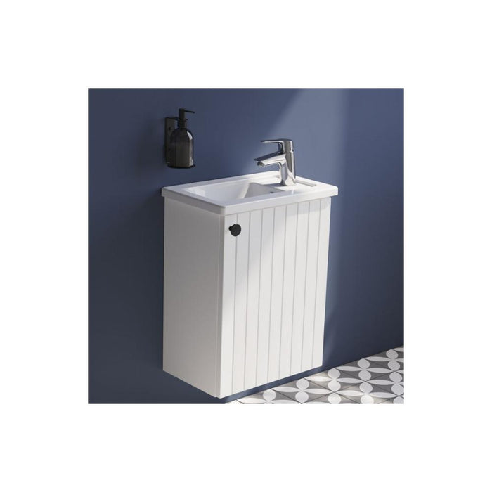 VitrA Root Groove 40cm 1 Door Wall Hung Slim Washbasin Unit - Unbeatable Bathrooms