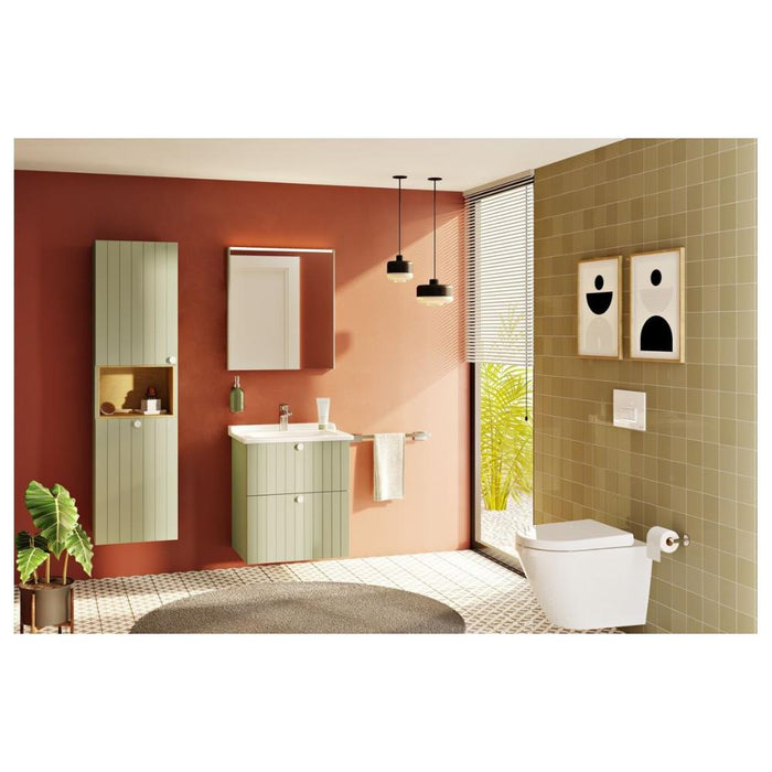 VitrA Root Groove 40cm 2 Door Semi-Tall Unit w/Laundry Basket - Unbeatable Bathrooms