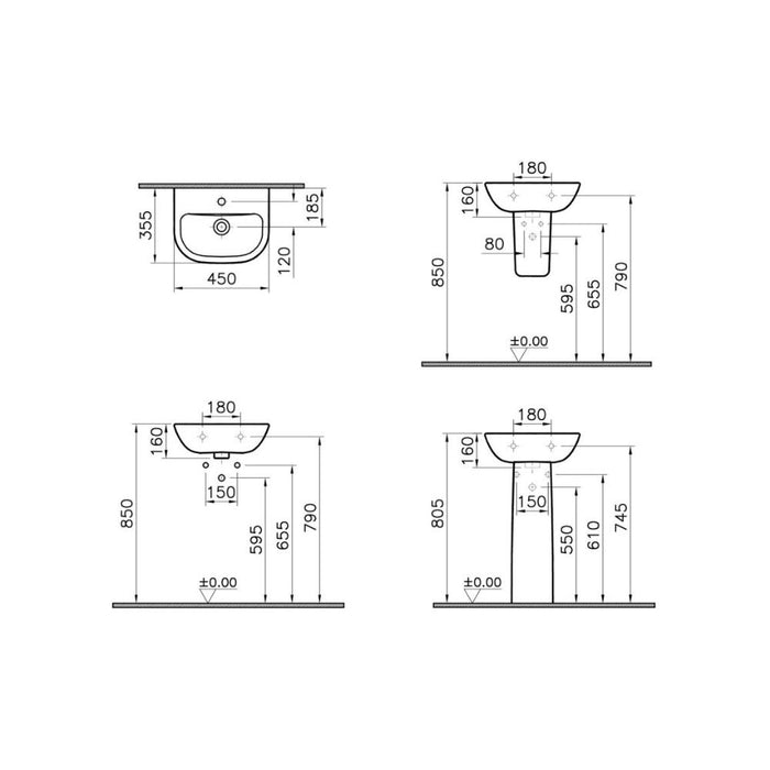 VitrA S20 Basin Only - White - Unbeatable Bathrooms