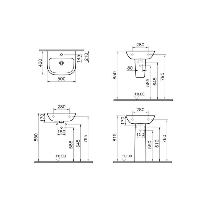 VitrA S20 Basin Only - White - Unbeatable Bathrooms