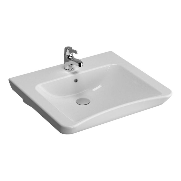 VitrA S20 1TH Basin w/Overflow - White - Unbeatable Bathrooms