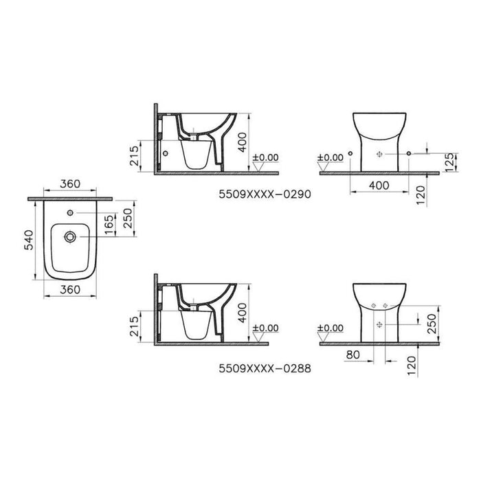 VitrA S20 Back to Wall Bidet - White - Unbeatable Bathrooms