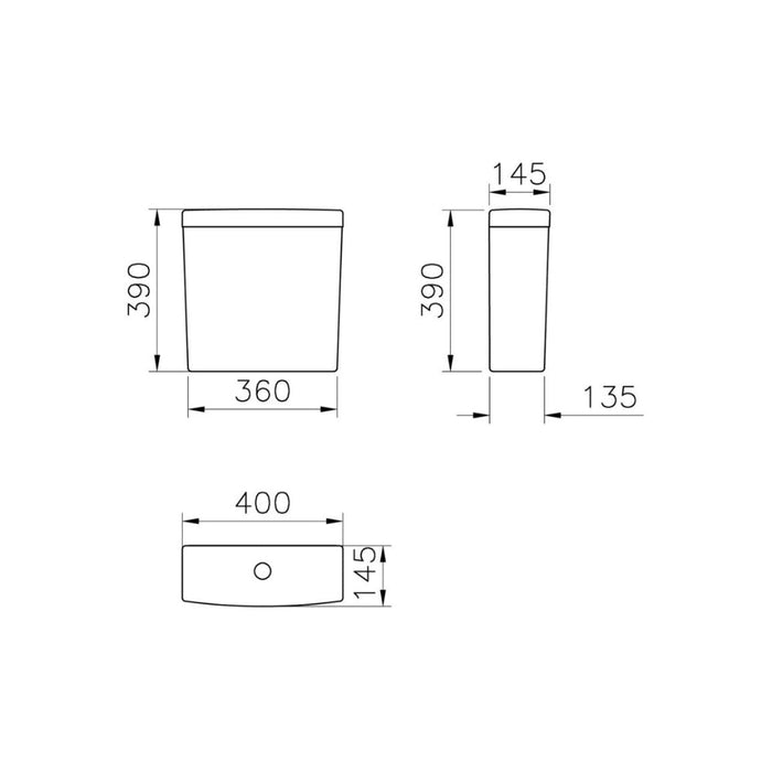 VitrA S20 Rounded Edge Close Coupled Cistern - White - Unbeatable Bathrooms
