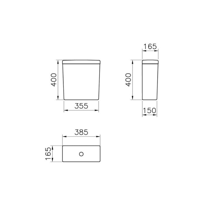 VitrA S20 Square Edge Close Coupled Cistern - White - Unbeatable Bathrooms