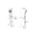 VitrA Samba 3-Function Hand Shower w/Slide Rail & Thermostatic Shower Mixer - Chrome - Unbeatable Bathrooms