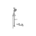 VitrA Samba 3-Function Hand Shower w/Slide Rail & Thermostatic Shower Mixer - Chrome - Unbeatable Bathrooms