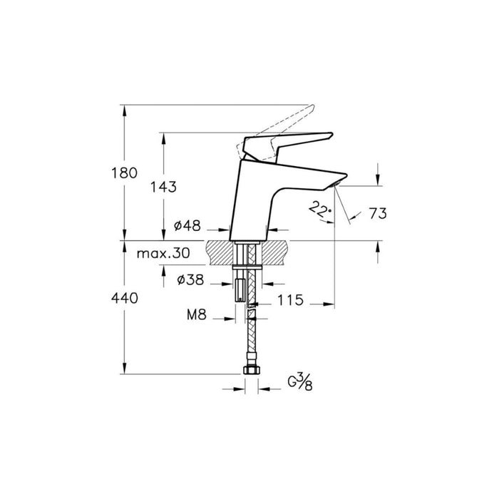 VitrA Solid S Basin Mixer - Chrome - Unbeatable Bathrooms