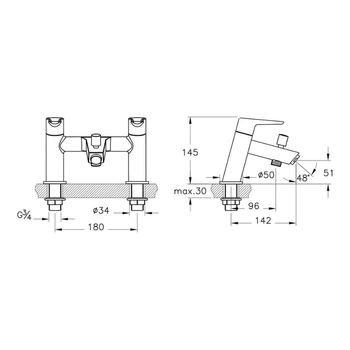 VitrA Solid S Bath Filler - Chrome - Unbeatable Bathrooms
