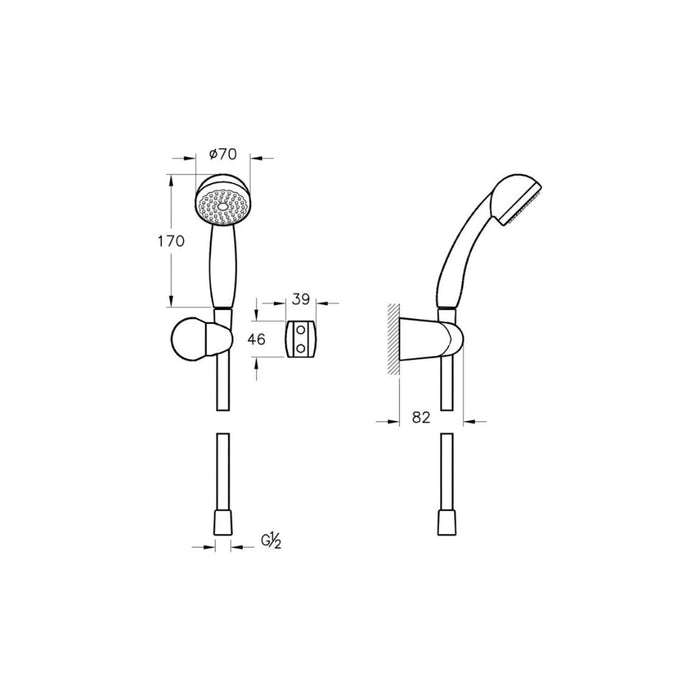 VitrA Solo C Hand Shower - Chrome - Unbeatable Bathrooms