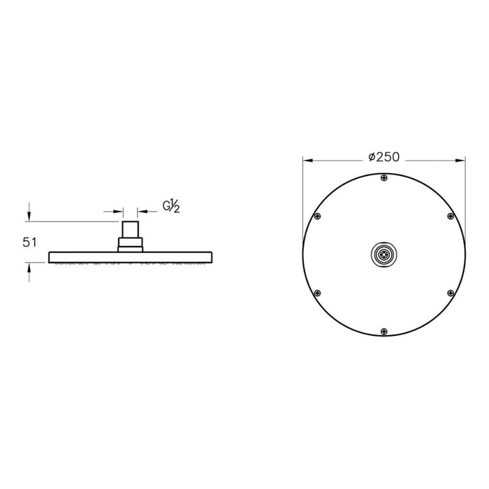 VitrA Suit 250mm Showerhead - Unbeatable Bathrooms