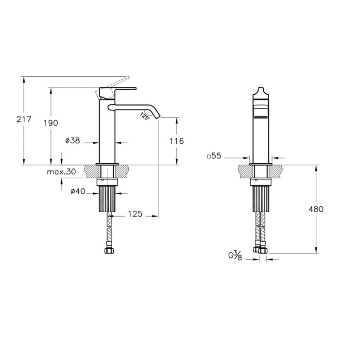 VitrA Suit Basin Mixer (Top Handle) - Unbeatable Bathrooms