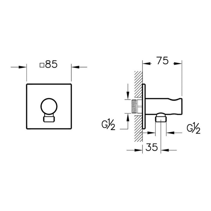 VitrA Suit Built-In Hand Shower Outlet - Unbeatable Bathrooms