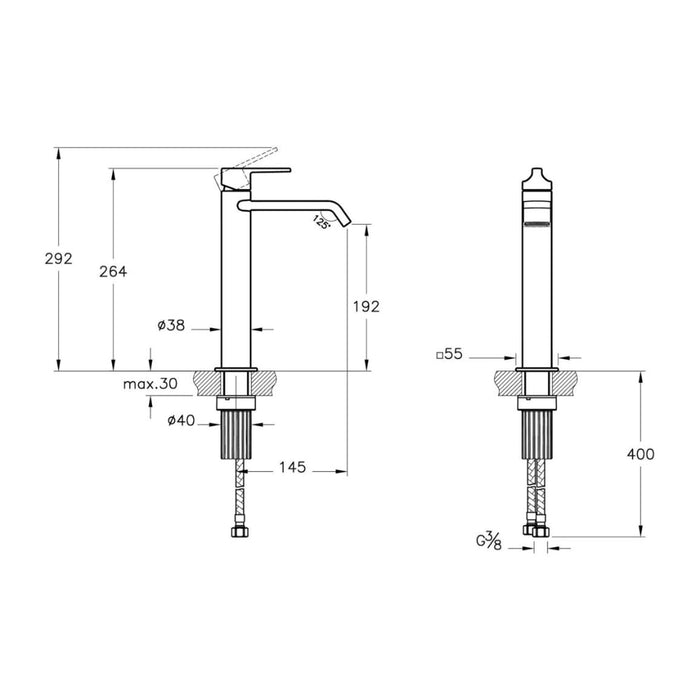 VitrA Suit Tall Basin Mixer (Top Handle) - Unbeatable Bathrooms