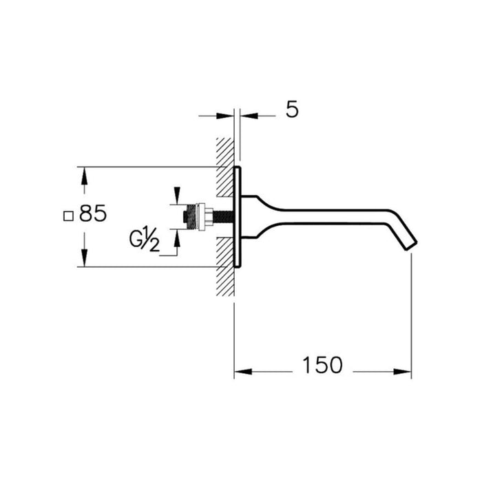 VitrA Suit Wall Mounted Bath Spout - Unbeatable Bathrooms
