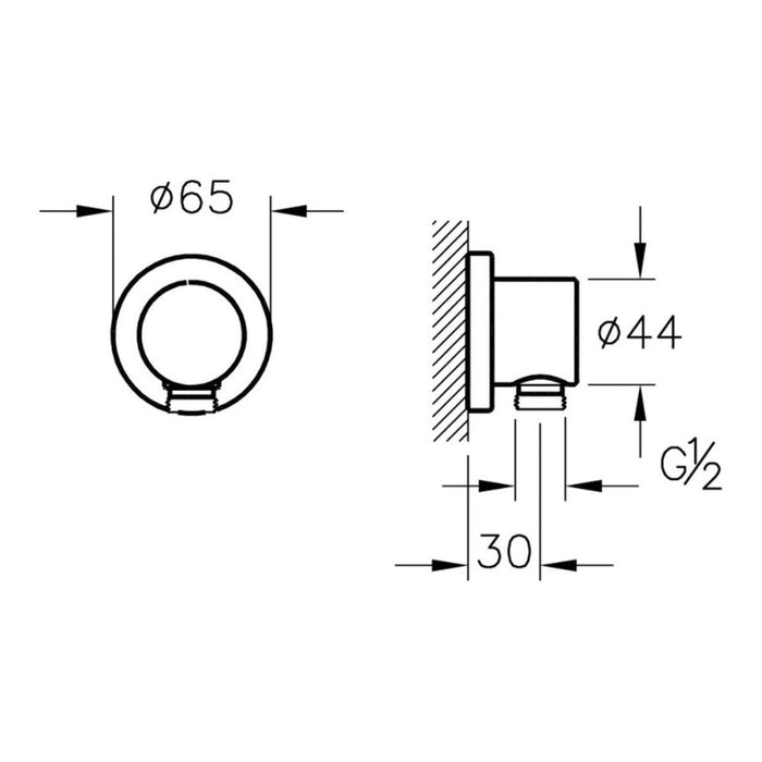 VitrA Wall Mounted Hand Shower Outlet - Unbeatable Bathrooms
