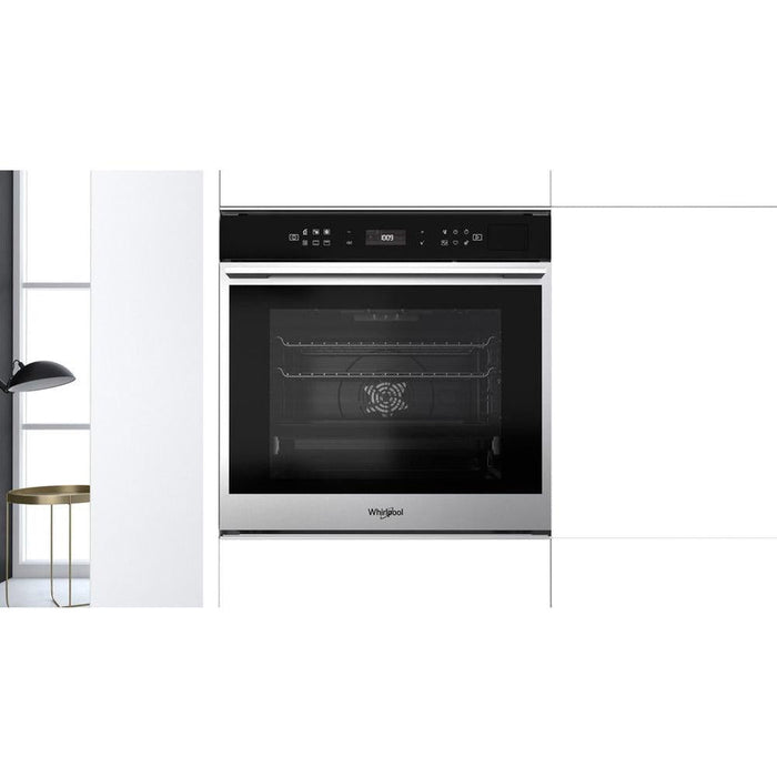 Whirlpool W7 OM4 4S1 P B/I Single Pyrolytic Oven - Black & Stainless Steel - Unbeatable Bathrooms