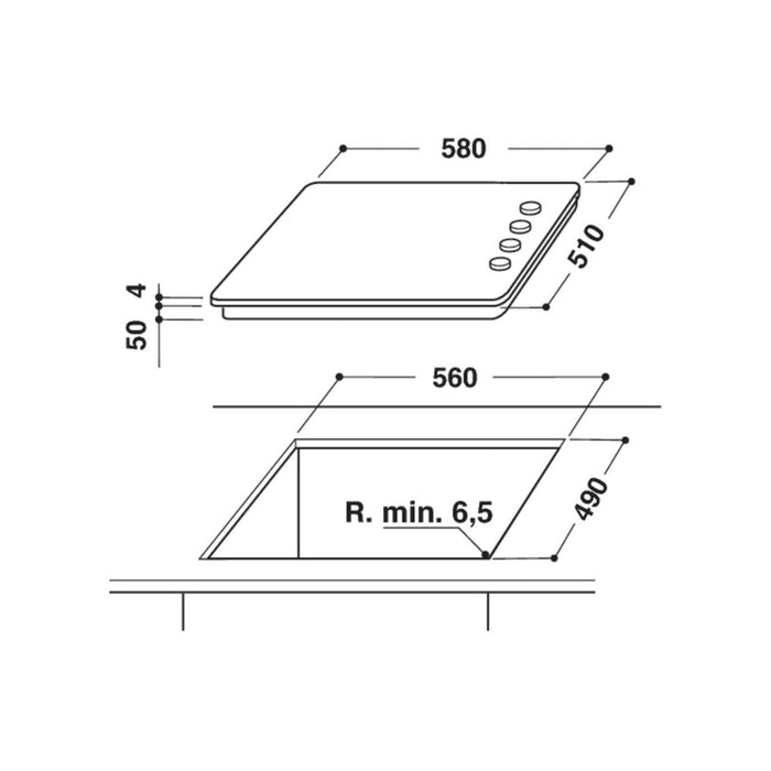 Whirlpool AKM 609 IX 60cm Ceramic Hob - Black - Unbeatable Bathrooms