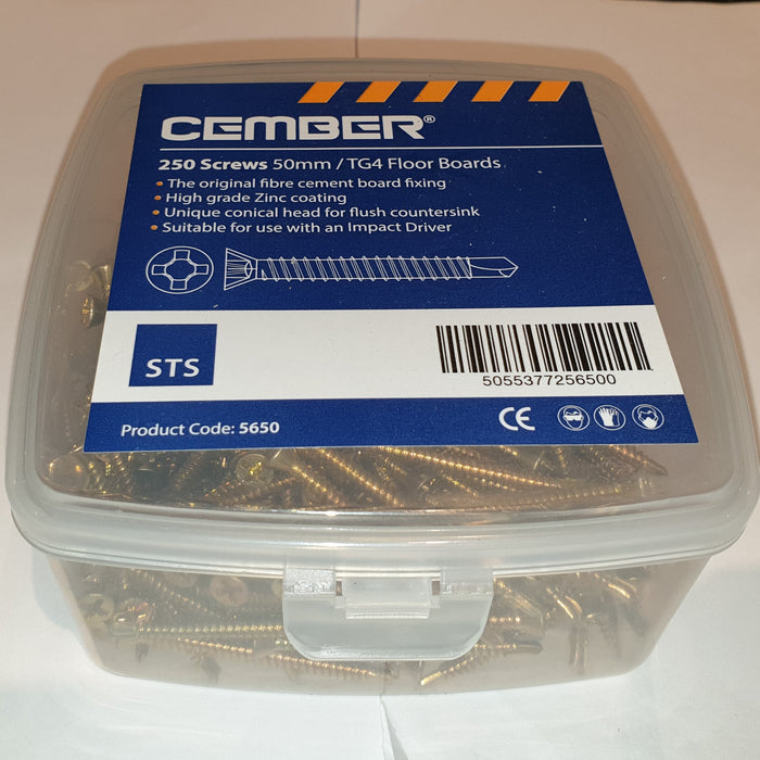 50mm NoMorePly TG4 Flooring, Fibre Cement Board Screws x 250 Pack - Unbeatable Bathrooms