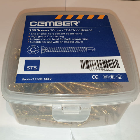 50mm NoMorePly TG4 Flooring, Fibre Cement Board Screws x 250 Pack - Unbeatable Bathrooms