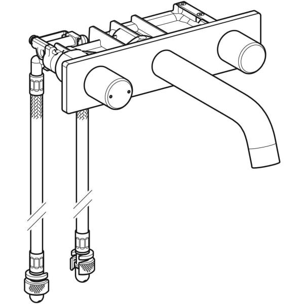 Geberit One Washbasin Tap, Wall-Mounted, Two-Handle Mixer, For Concealed Function Box - Unbeatable Bathrooms