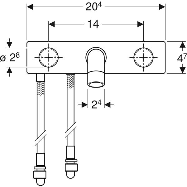Geberit One Washbasin Tap, Wall-Mounted, Two-Handle Mixer, For Concealed Function Box - Unbeatable Bathrooms