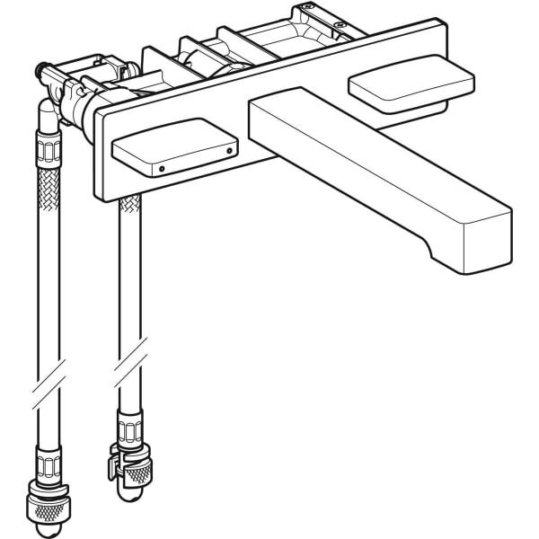 Geberit One Washbasin Tap, Wall-Mounted, Two-Handle Mixer, For Concealed Function Box - Unbeatable Bathrooms