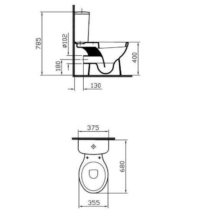 Vitra Milton Close Coupled Toilet - Unbeatable Bathrooms