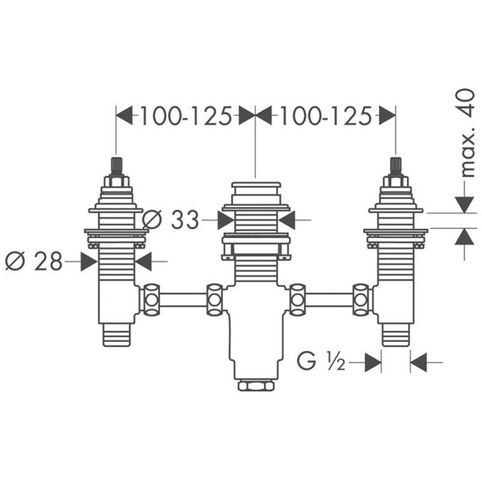 Hansgrohe Talis E - 3-hole rim-mounted bath mixer - Unbeatable Bathrooms
