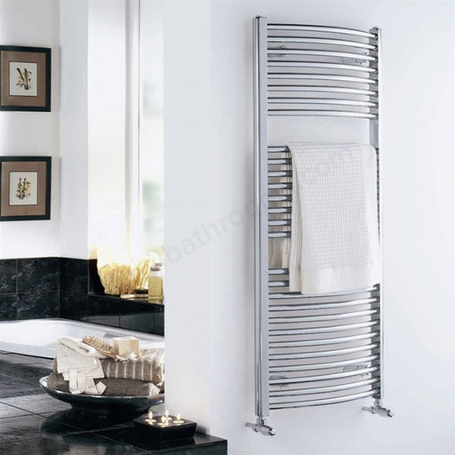 Essential Standard Curved Chrome Towel Warmer - Unbeatable Bathrooms