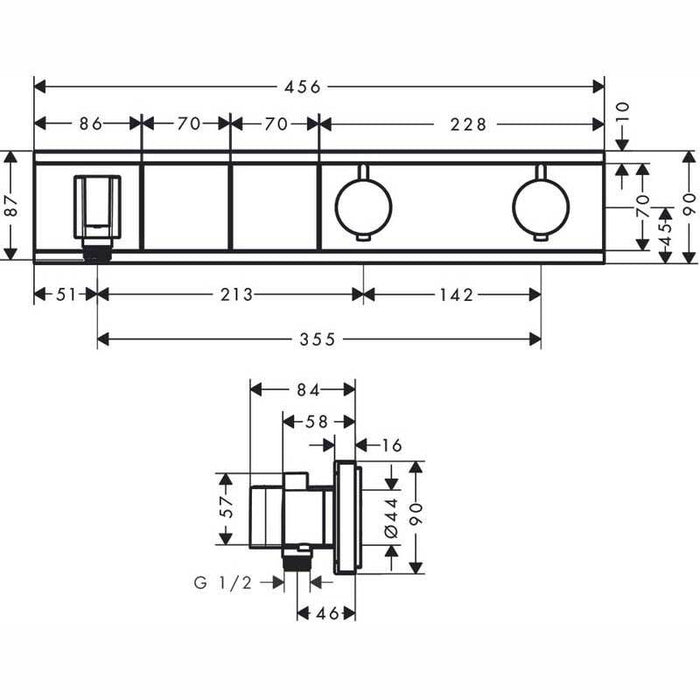 Hansgrohe Rainselect - Thermostatic Mixer for Concealed Installation for 2 Outlets - Unbeatable Bathrooms