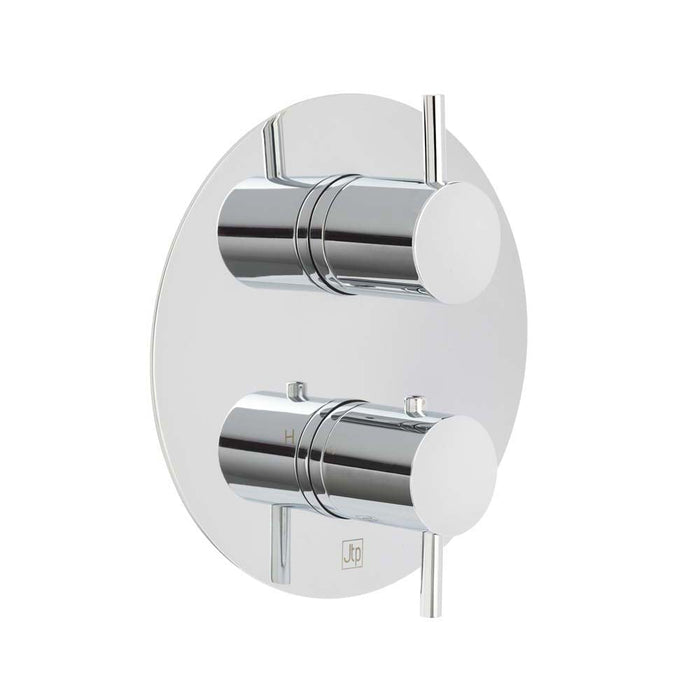 JTP Florence Thermostatic Concealed 2 Outlet 2 Controls Round Shower Valve - Unbeatable Bathrooms