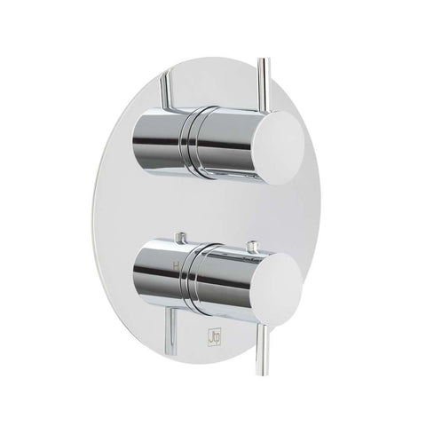 JTP Florence Thermostatic Concealed 3 Outlet 2 Controls Round Shower Valve - Unbeatable Bathrooms