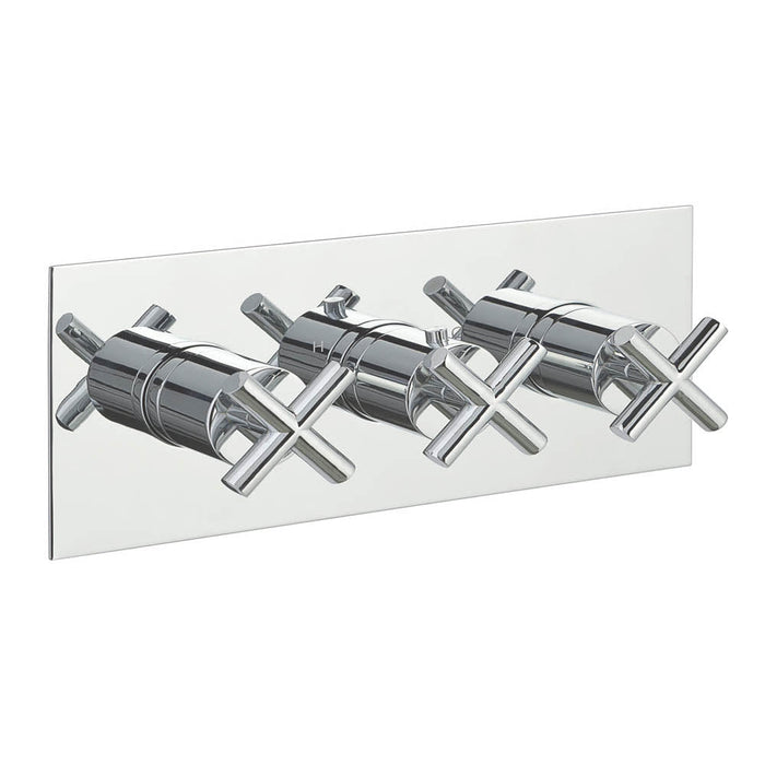JTP Solex Thermostatic Concealed 3 Outlet 3 Controls Shower Valve Horizontal - Unbeatable Bathrooms