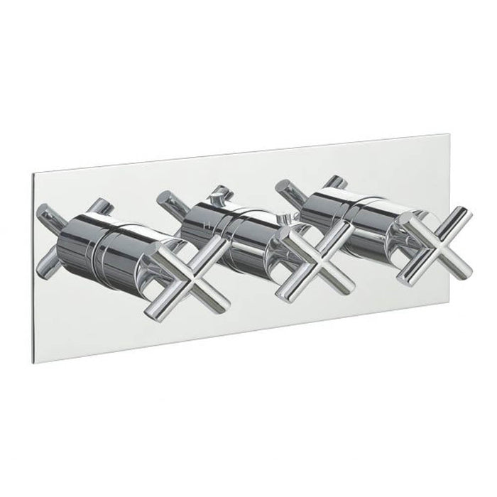 JTP Solex Thermostatic Concealed 2 Outlet 3 Controls Shower Valve Horizontal - Unbeatable Bathrooms