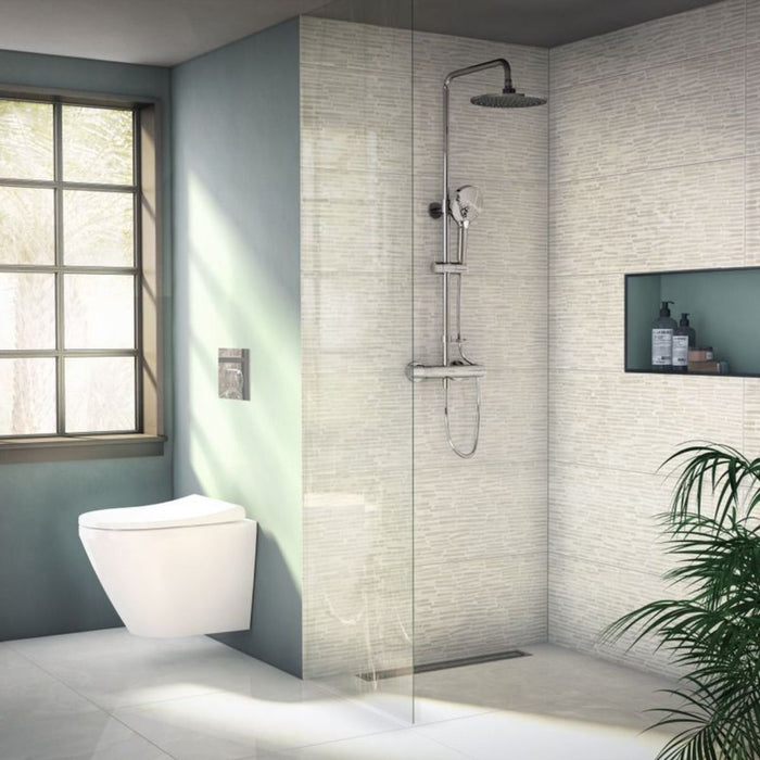 Vitra AquaHeat Joy 240 Shower Head Dual Kit Thermostatic - Unbeatable Bathrooms