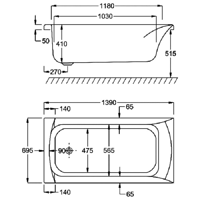 Carron Delta Single Ended Standard Bath - Unbeatable Bathrooms