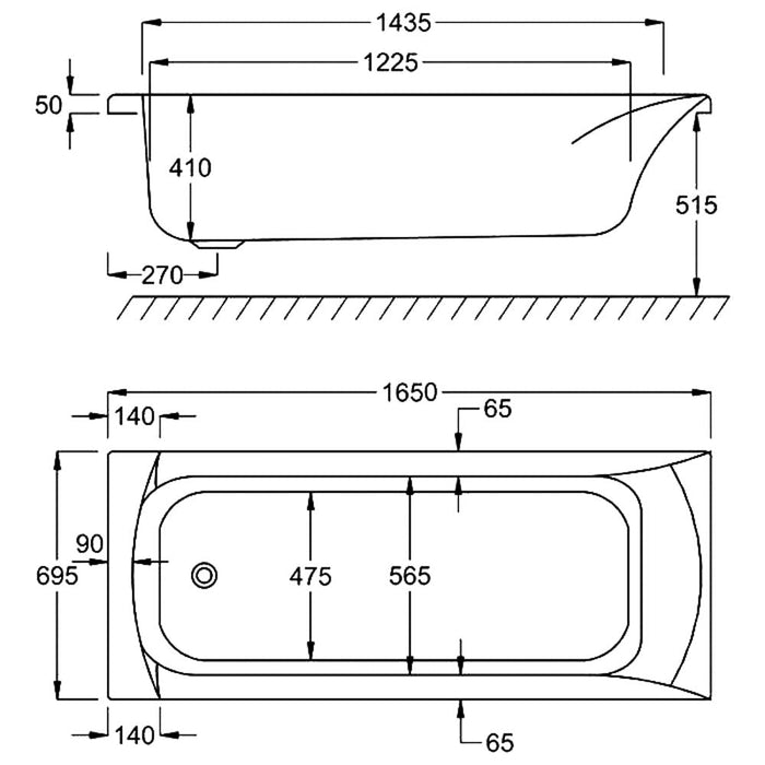 Carron Delta Single Ended Standard Bath - Unbeatable Bathrooms