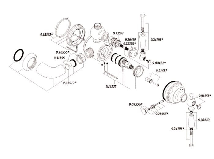 Perrin & Rowe Traditional Exposed Thermostatic Shower Mixer with Lever Handles - Unbeatable Bathrooms