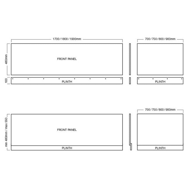 Halite 700mm Waterproof End Bath Panel - White Gloss - Unbeatable Bathrooms