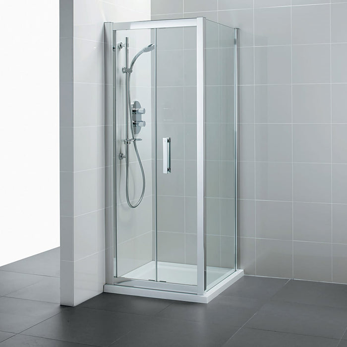 Ideal Standard Synergy Square Shower Enclosure with In-Fold Door & IdealClean Clear Glass - Unbeatable Bathrooms