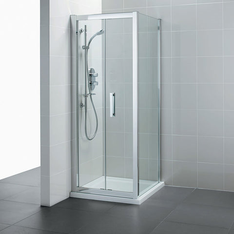 Ideal Standard Synergy Square Shower Enclosure with In-Fold Door & IdealClean Clear Glass - Unbeatable Bathrooms