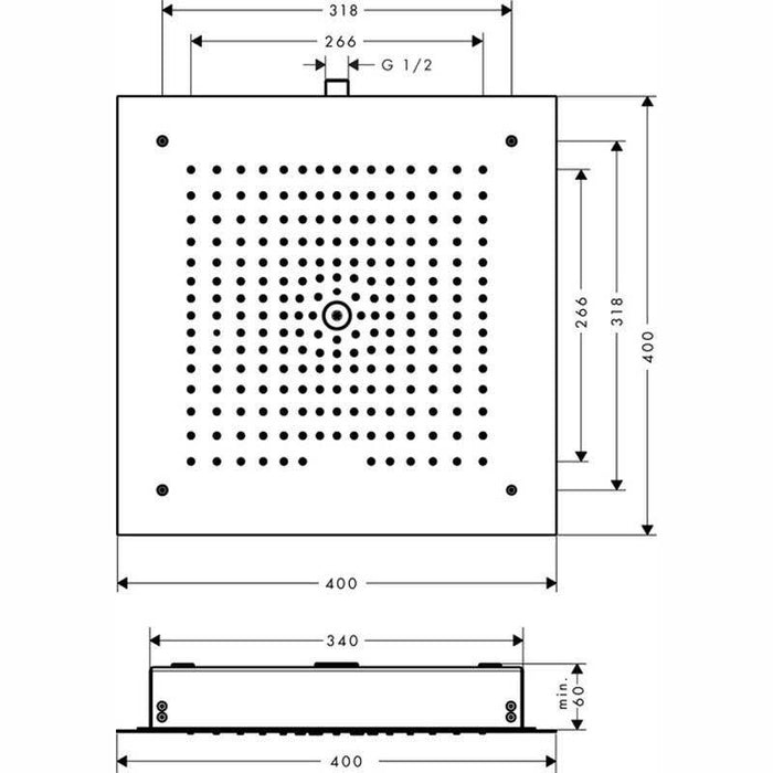 Hansgrohe Raindance E - Overhead Shower 400/400 1Jet - Unbeatable Bathrooms