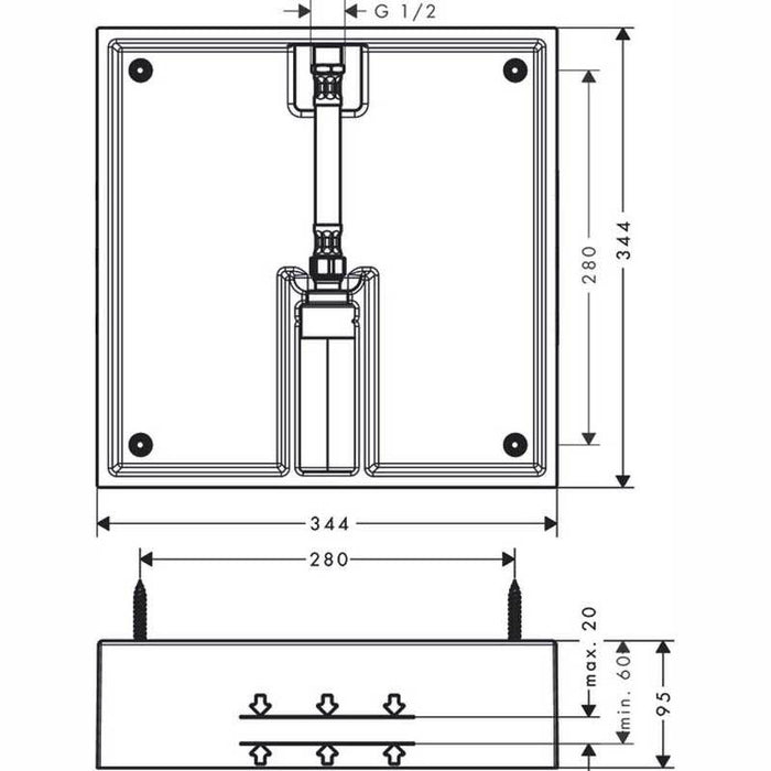 Hansgrohe Raindance E - Overhead Shower 400/400 1Jet Ecosmart 9 l/min - Unbeatable Bathrooms