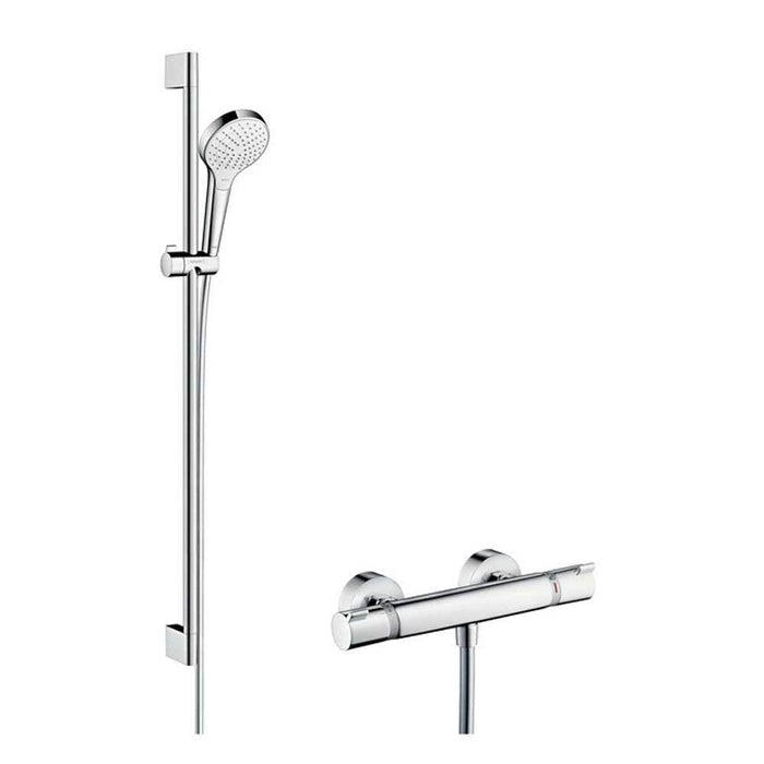 Hansgrohe Croma Select S - Shower System 110 Vario with Ecostat Comfort Thermostatic Mixer and Shower Rail - Unbeatable Bathrooms