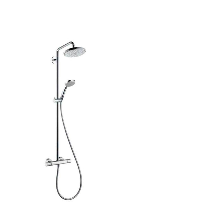 Hansgrohe Croma - Showerpipe 220 1Jet with Thermostatic Shower Mixer - Unbeatable Bathrooms